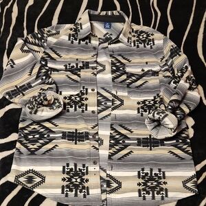 George Blue & Gray Plaid Fleece Shacket